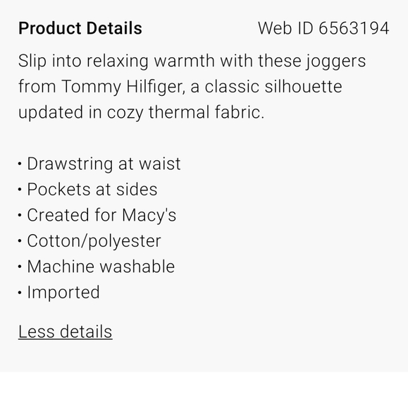 Tommy Hilfiger Men's Thermal Joggers - Picture 3 of 5